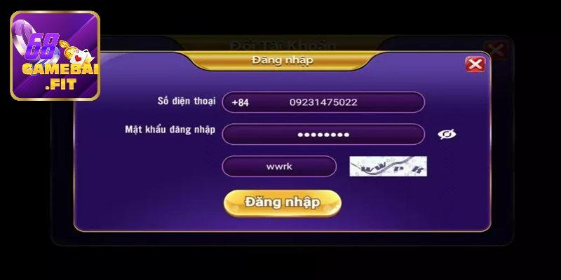 Đăng nhập tài khoản vào 68Gamebai