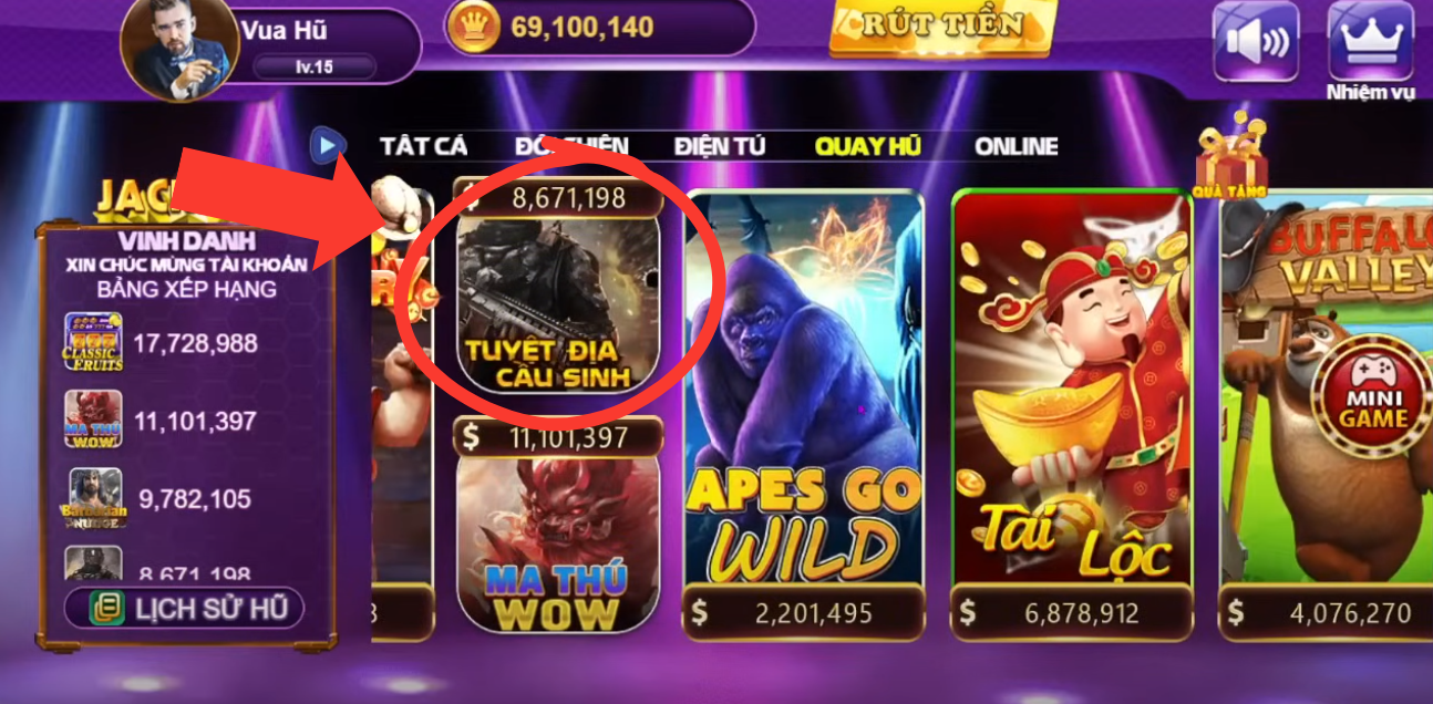 Chọn Tuyệt Địa Cầu Sinh tại trang chủ của 68Gamebai.
